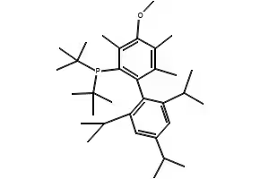 2-Di-t-butylphosphino-4-methoxy-3,5,6-trimethyl-2',4',6'-tri-i-propylbiphenyl, [~1:1 mixture with regioisomer, 2-Di-t-butylphosphino-5-methoxy-3,4,6-trimethyl-2',4',6'-tri-i-propylbiphenyl] structure, CAS 1359986-21-2