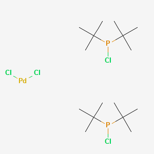 Dichlorobis(chlorodi-tert-butylphosphine)palladium(II) structure, CAS 725745-08-4