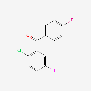 (2-Chloro-5-iodophenyl)(4-fluorophenyl)methanone structure, CAS 915095-86-2