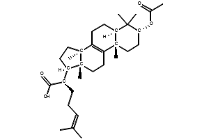 3α-acetyloxylanosta-8,24-dien-21-oic acid structure, CAS 174391-64-1