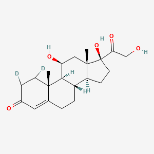 Hydrocortisone-1,2-d2; 11,17,21-Trihydroxypregn-4-ene-3,20-dione-1,2-d2 structure, CAS 79037-25-5