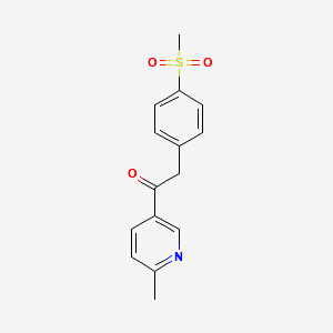 2-(4-MESYLPHENYL)-1-(6-METHYLPYRIDIN-3-YL)- ETHAN-1-ONE structure, CAS 221615-75-4