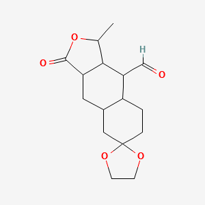 (1'R,3a'R,4a'R,8a'R,9'R,9a'S)-1',8a'-dimethyl-3'-oxodecahydro-1'H-spiro[[1,3]dioxolane-2,6'-naphtho[2,3-c]furan]-9'-carbaldehyde structure, CAS 226916-29-6