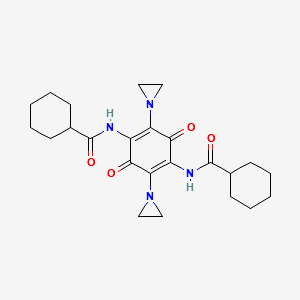 N,N'-[2,5-bis(aziridin-1-yl)-3,6-dioxocyclohexa-1,4-diene-1,4-diyl]dicyclohexanecarboxamide structure, CAS 42558-79-2