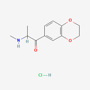 1-(2,3-dihydro-1,4-benzodioxin-6-yl)-2-(methylamino)-1-propanone structure, CAS 30253-44-2