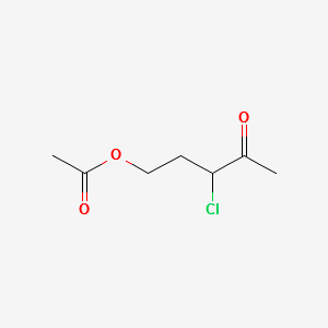 (3-chloro-4-oxopentyl) acetate structure, CAS 13051-49-5