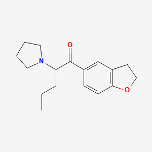1-(2,3-dihydrobenzofuran-5-yl)-2-(pyrrolidin-1-yl)pentan-1-one structure, CAS 872621-92-3