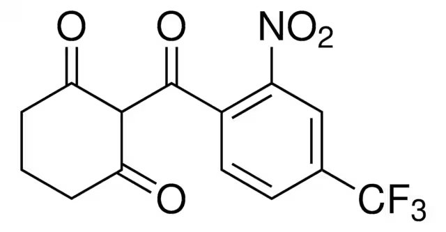 2-(2-nitro-4-trifluoromethylbenzoyl)-1,3-cyclohexanedione structure, CAS 104206-65-7