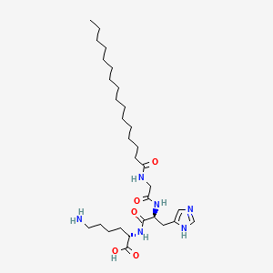 L-Lysine, N-(1-oxohexadecyl)glycyl-L-histidyl- structure, CAS 147732-56-7