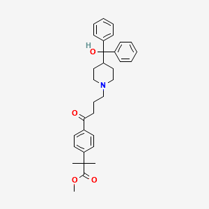 Methyl-4-4(4-hydroxy diphenyl-methyl)-piperidine-1-oxobutyl-2-2-dimethyl phenyl structure, CAS 154477-55-1
