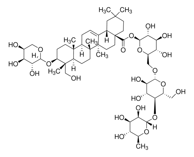 3-O-alpha-L-Arabinopyranosylhederagenin 28-O-alpha-L-rhamnopyranosyl-(1->4)-beta-D-glucopyranosyl-(1->6)-beta-D-glucopyranosyl ester structure, CAS 760961-03-3