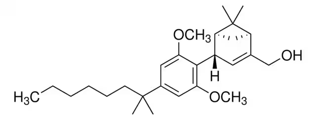 (+/-)-4R-[4-(1,1-DIMETHYLHEPTYL)-2,6-DIMETHOXYPHENYL]-6,6-DIMETHYL-1R,5R-BICYCLO[3.1.1]HEPT-2-ENE-2-METHANOL structure, CAS 256934-39-1