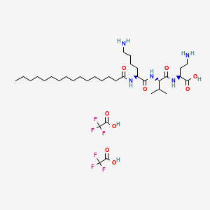(2S)-N2-(1-Oxohexadecyl)-L-lysyl-L-valyl-2,4-diaminobutanoic acid bis(trifluoroacetate) structure, CAS 794590-34-4