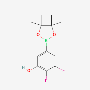 3,4-Difluoro-5-hydroxyphenylboronic acid, pinacol ester structure, CAS 1220219-43-1