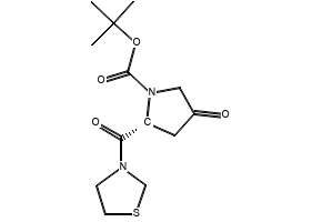 (R)-tert-butyl 4-oxo-2-(thiazolidine-3-carbonyl)pyrrolidine-1-carboxylate structure, CAS 155251-72-2