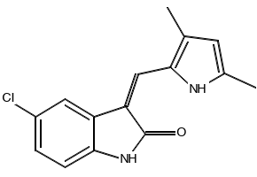5-CHLORO-3-[(3,5-DIMETHYLPYRROL-2-YL)METHYLENE]-2-INDOLINONE structure, CAS 1055412-47-9