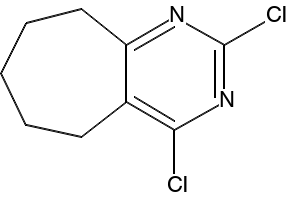 2,4-dichloro-6,7,8,9-tetrahydro-5H-cyclohepta[d]pyrimidine structure, CAS 76780-96-6