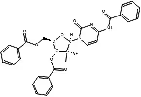 (2'R)-N-Benzoyl-2'-deoxy-2'-fl uoro-2'-methylcytidine 3',5'-dibenzoate structure, CAS 817204-32-3