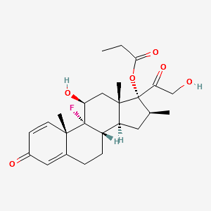 9-fluoro-11beta,17,21-trihydroxy-16beta-methylpregna-1,4-diene-3,20-dione 17-propionate structure, CAS 5534-13-4