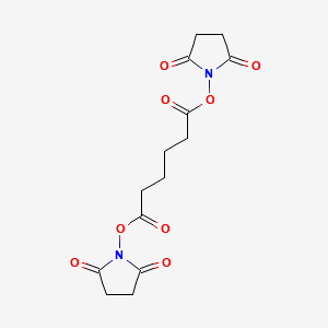 Di(N-succinimidyl) adipate structure, CAS 59156-70-6