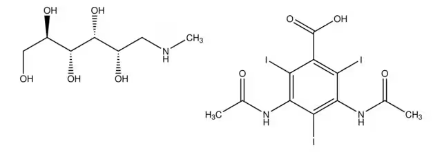 meglumineamidotrizoate structure, CAS 131-49-7