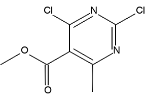 2,4-Dichloro-6-methyl-5-pyrimidinecarboxylic acid methyl ester structure, CAS 36745-93-4
