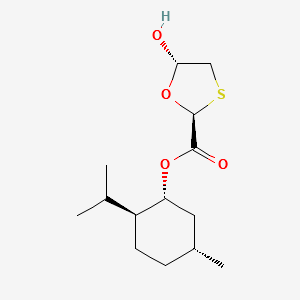 1,​3-​Oxathiolane-​2-​carboxylic acid, 5-​hydroxy-​, 5-​methyl-​2-​(1-​methylethyl)​cyclohexyl ester, [1R-​[1α(2S*,​5S*)​,​2β,​5α]​] structure, CAS 147126-63-4