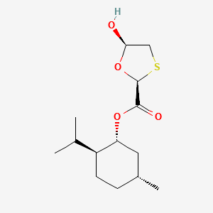 1,​3-​Oxathiolane-​2-​carboxylic acid, 5-​hydroxy-​, 5-​methyl-​2-​(1-​methylethyl)​cyclohexyl ester, [1R-​[1α(2S*,​5R*)​,​2β,​5α]​]​- (9CI structure, CAS 147126-64-5