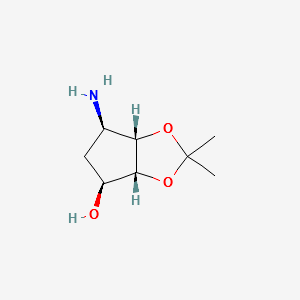 (3aR,4S,6R,6aS)-6-Aminotetrahydro-2,2-dimethyl-4H-cyclopenta-1,3-dioxol-4-ol structure, CAS 155899-66-4