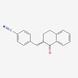 4-[(1-oxo-3,4-dihydronaphthalen-2-ylidene)methyl]benzonitrile structure, CAS 68434-51-5