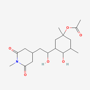 [4-hydroxy-3-[1-hydroxy-2-(1-methyl-2,6-dioxo-4-piperidyl)ethyl]-1,5-d imethyl-cyclohexyl] acetate structure, CAS 23271-79-6