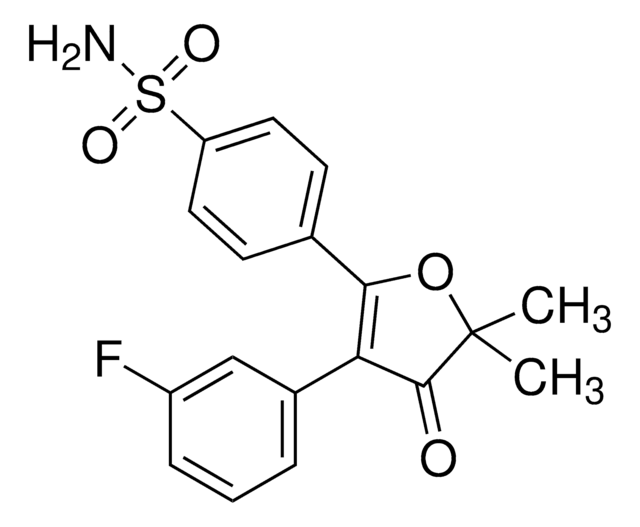 4-(3-(3-fluorophenyl)-5,5-dimethyl-4-oxo-4,5-dihydrofuran-2-yl)benzenesulfonamide structure, CAS 301692-76-2