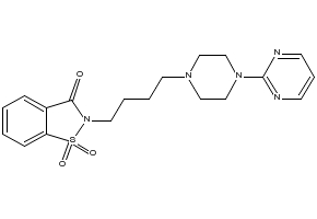 2-[4-[4-(2-PYRIMIDINYL)-1-PIPERAZINYL]BUTYL]-1,2-BENZISOTHIAZOL-3(2H)-ONE-1,1-DIOXIDE structure, CAS 95847-70-4