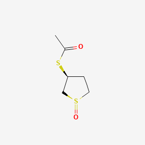 Ethanethioic acid, S-(tetrahydro-1-oxido-3-thienyl) ester, (1R-cis)- (9CI) structure, CAS 120788-03-6