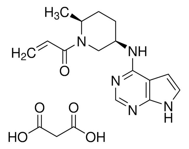 1-((2S,5R)-5-((7H-pyrrolo[2,3-d]pyrimidin-4-yl)amino)-2-methylpiperidin-1-yl)prop-2-en-1-one structure, CAS 1792180-81-4