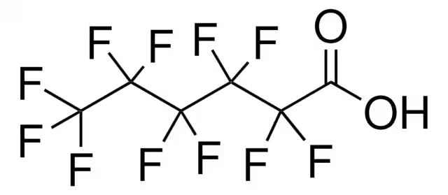 Perfluorohexanoic acid structure, CAS 307-24-4