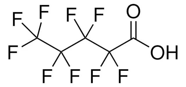Perfluoropentanoic acid structure, CAS 2706-90-3
