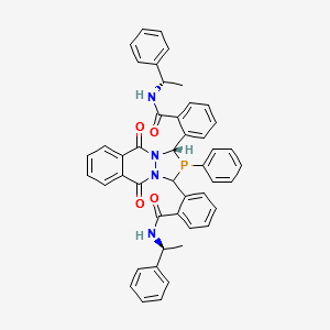 2,2μ-[(1S,3S)-2,3,5,10-Tetrahydro-5,10-dioxo-2-phenyl-1H-[1,2,4]diazaphospholo[1,2-b]phthalazine-1,3-diyl]bis[N-(1S)-1-phenylethyl]benzamide structure, CAS 615538-63-1