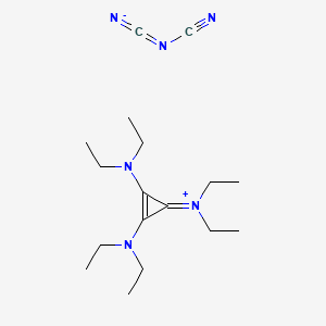 1,2,3-Tris(diethylamino)cyclopropenium dicyanamide structure, CAS 1415962-26-3