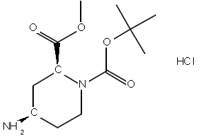 1-(tert-butyl) 2-methyl (2S,4R)-4-aminopiperidine-1,2-dicarboxylate structure, CAS 254882-17-2