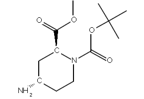 (2S,4S)-4-Amino-1,2-piperidinedicarboxylic acid 1-(1,1-dimethylethyl) 2-methyl ester structure, CAS 254882-09-2