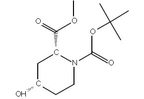 (2R,4R)-N-Boc-4-Hydroxypiperidine-2-carboxylic acid methyl ester structure, CAS 321744-25-6
