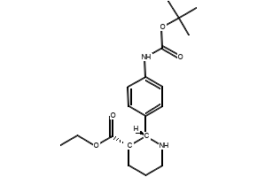 ethyl (2R,3S)-2-(4-((tert-butoxycarbonyl)amino)phenyl)piperidine-3-carboxylate structure, CAS 1257871-36-5
