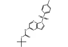 tert-butyl 5-tosyl-5H-pyrrolo[2,3-b]pyrazin-2-ylcarbamate structure, CAS 1201187-44-1