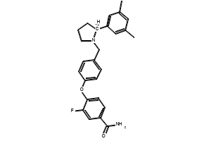 (S)-4-(4-((2-(3,5-diMethylphenyl)pyrrolidin-1-yl)Methyl)phenoxy)-3-fluorobenzaMide structure, CAS 1174130-61-0
