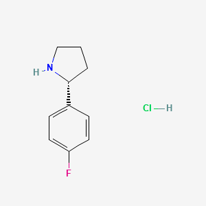 (R)-2-(4-FLUOROPHENYL)PYRROLIDINE HYDROCHLORIDE structure, CAS 1381928-30-8