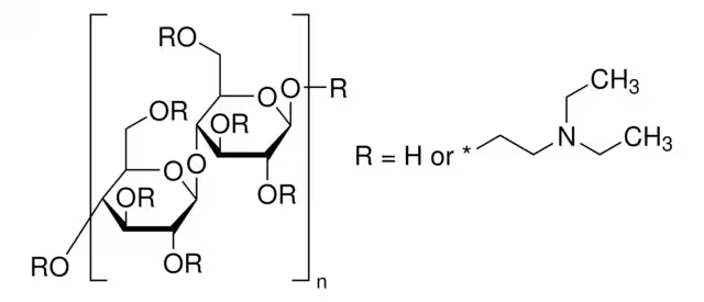 DIETHYLAMINOETHYL CELLULOSE structure, CAS 9013-34-7