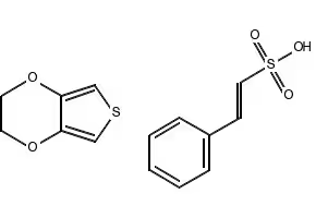 Poly(3,4-ethylenedioxythiophene)-poly(styrenesulfonate) structure, CAS 155090-83-8