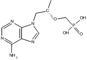 (S)-PMPA; (S)-(1-(6-AMINO-9H-PURIN-9-YL)PROPAN-2-YLOXY) METHYLPHOSPHONIC ACID structure, CAS 147127-19-3