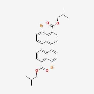 bis(2-methylpropyl) 4,10-dibromoperylene-3,9-dicarboxylate structure, CAS 103147-47-3